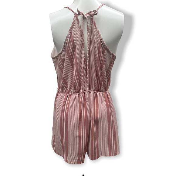 Hummingbird Striped Red Romper Shorts Size Medium - Picture 2 of 12